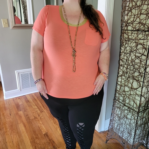 Calvin Klein Pink Pocket Gold Collar Shirt Size 2X - Picture 2 of 9